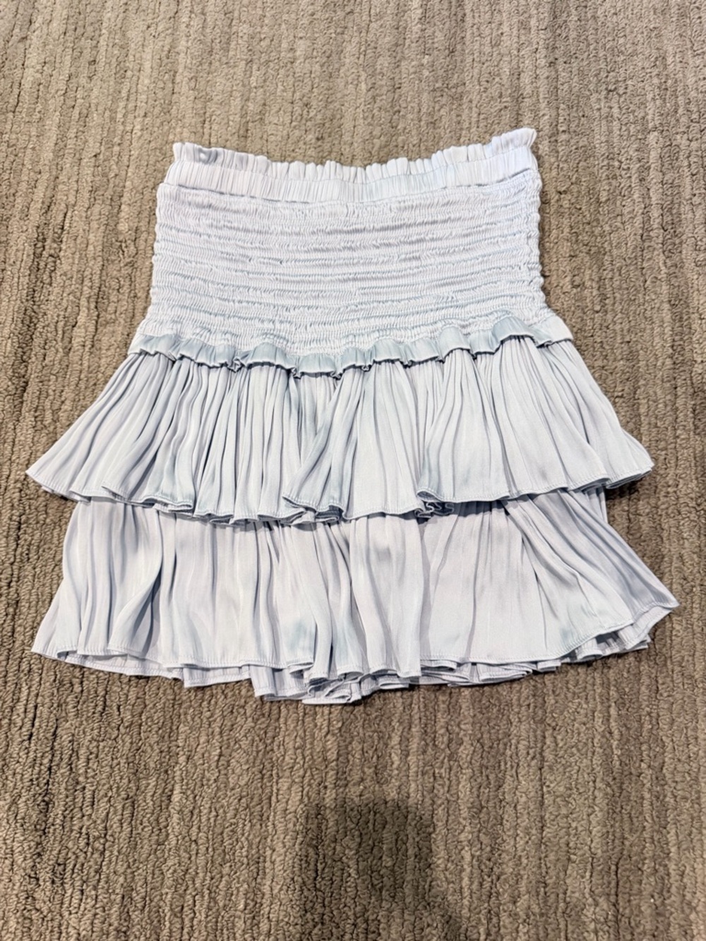 Light Blue Ruffled Tiered Mini Skirt - Picture 9 of 14